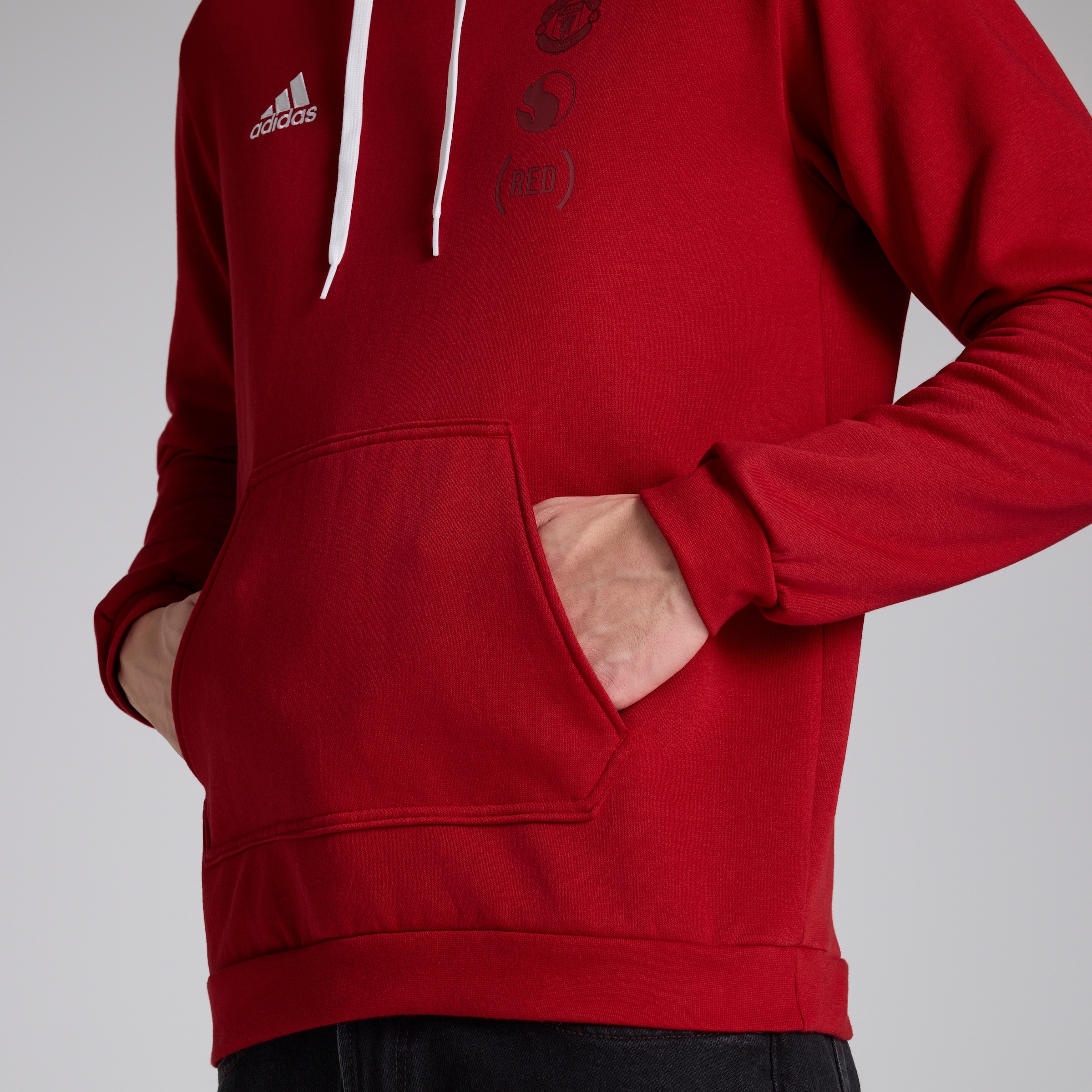 Manchester United x adidas RED4LIFE Hoodie Red Red Detail [4-8]