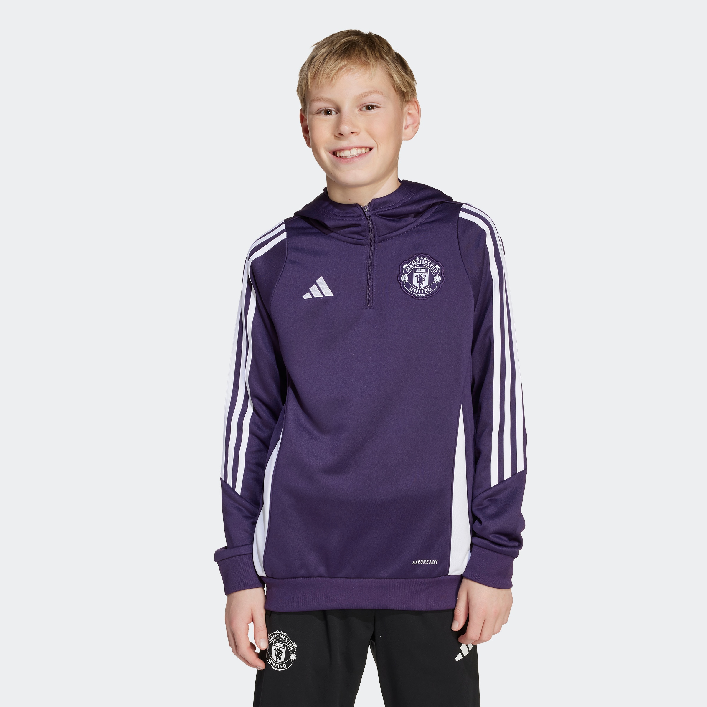 Manchester United Tiro 25 Competition Training Hoodie Kids Violet Détail [5-9]