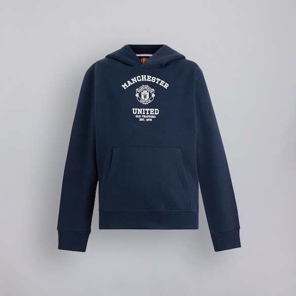 Manchester United Kids Varsity Overhead Hoodie Navy Navy blue
