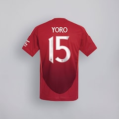 Manchester United 24/25 Home Jersey Kids with Yoro 15 Cup Printing