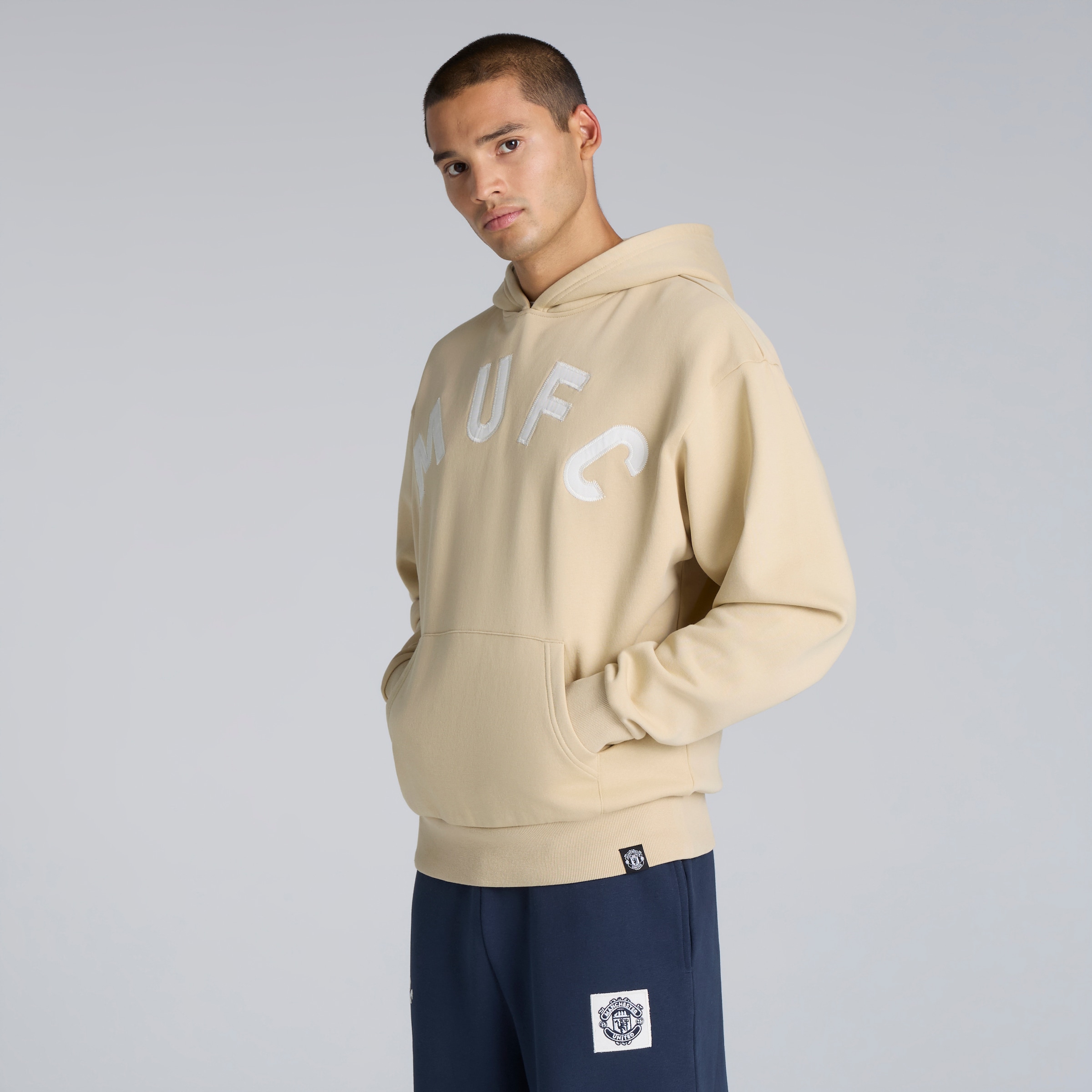 Manchester United Heritage Hoodie Stone Beige