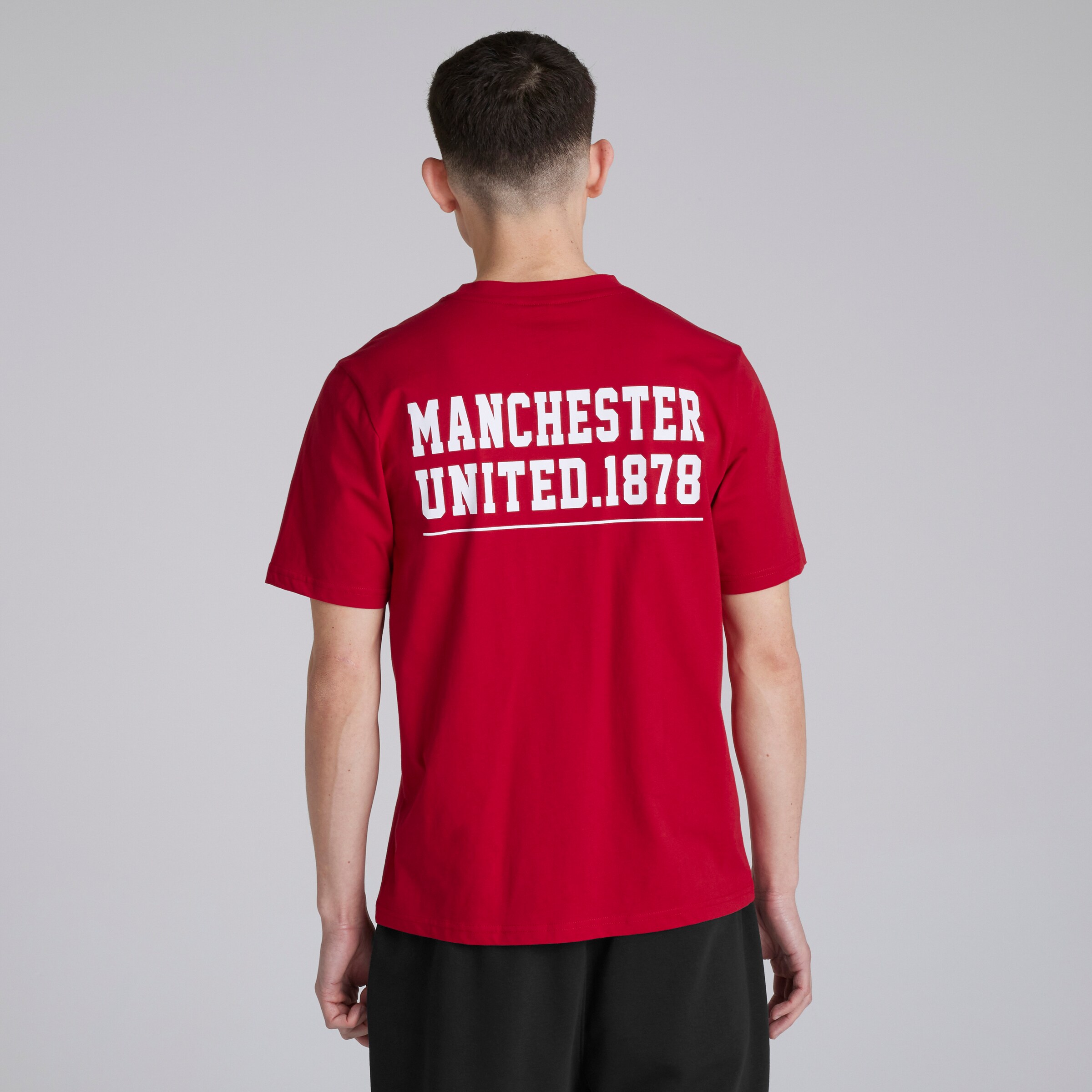 Manchester United Varsity Back Print T-Shirt Red Red Detail [2-5]