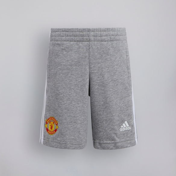Manchester United x adidas Little Kids Essentials 3-Stripes Shorts Grey Marl