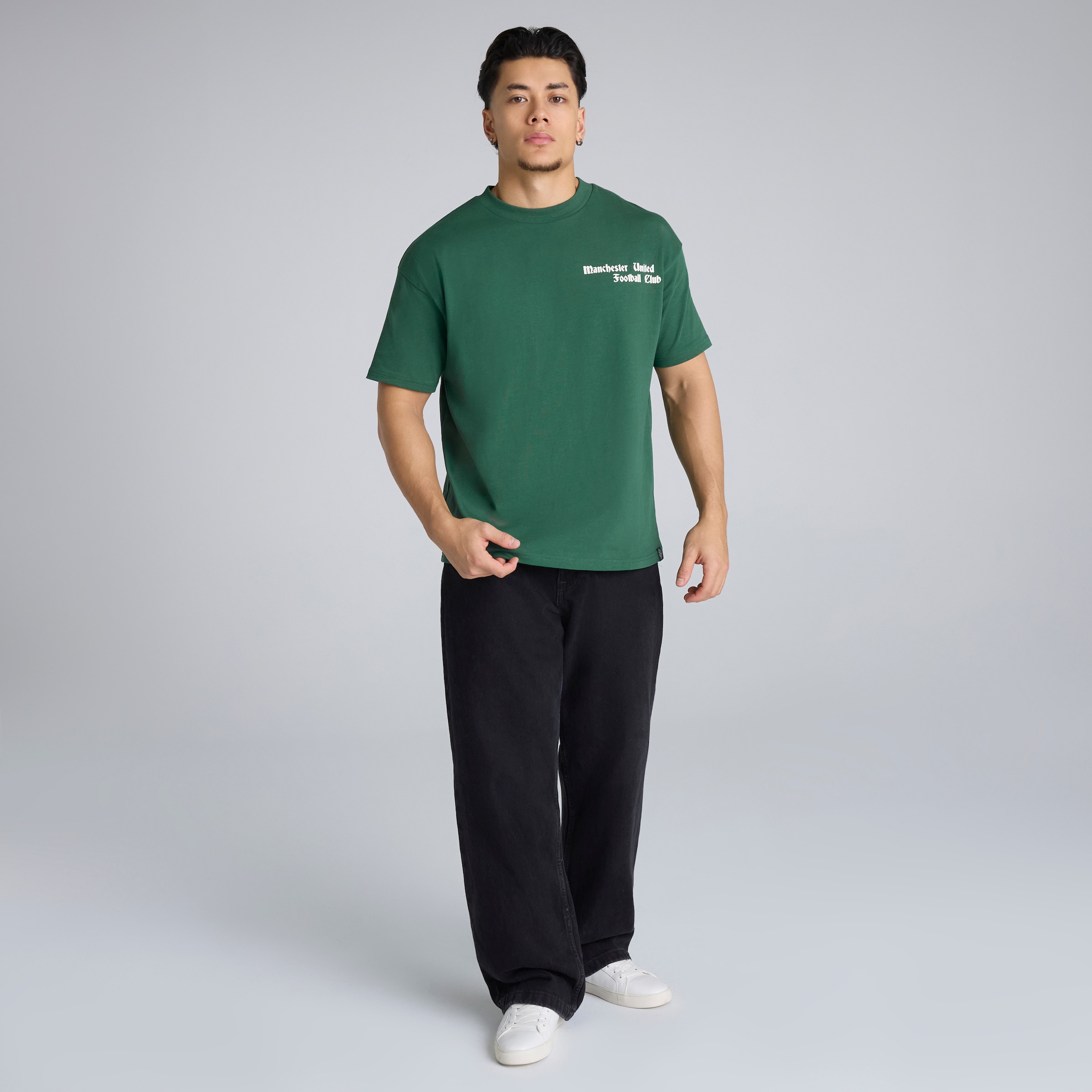 Manchester United Archive T-Shirt Green Vert Détail [3-5]