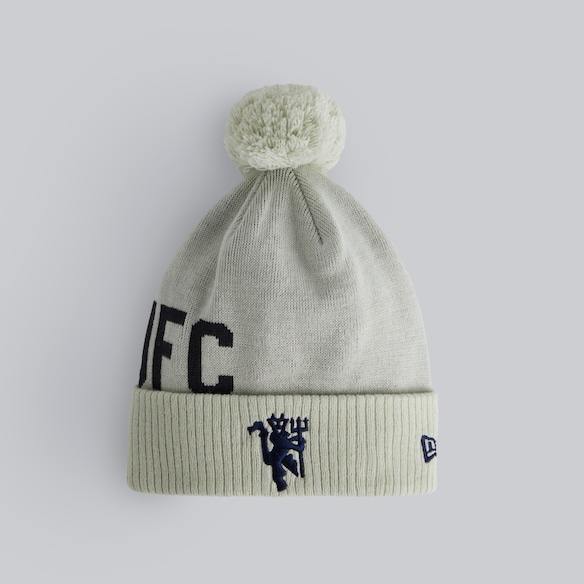 Manchester United x New Era Contrast Devil Bobble Beanie Stone
