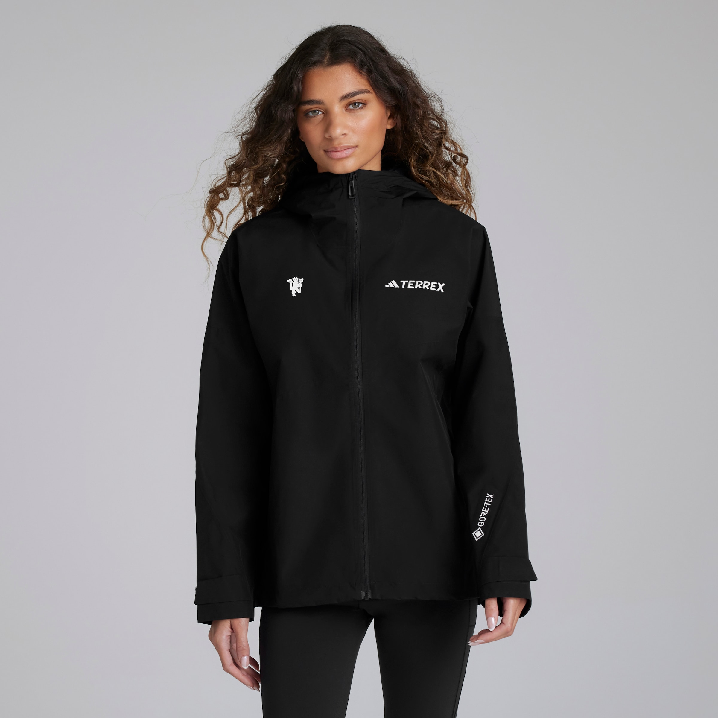 Manchester United x adidas Womens Terrex Xperior 2L GORE-TEX Performance Jacket Black Black