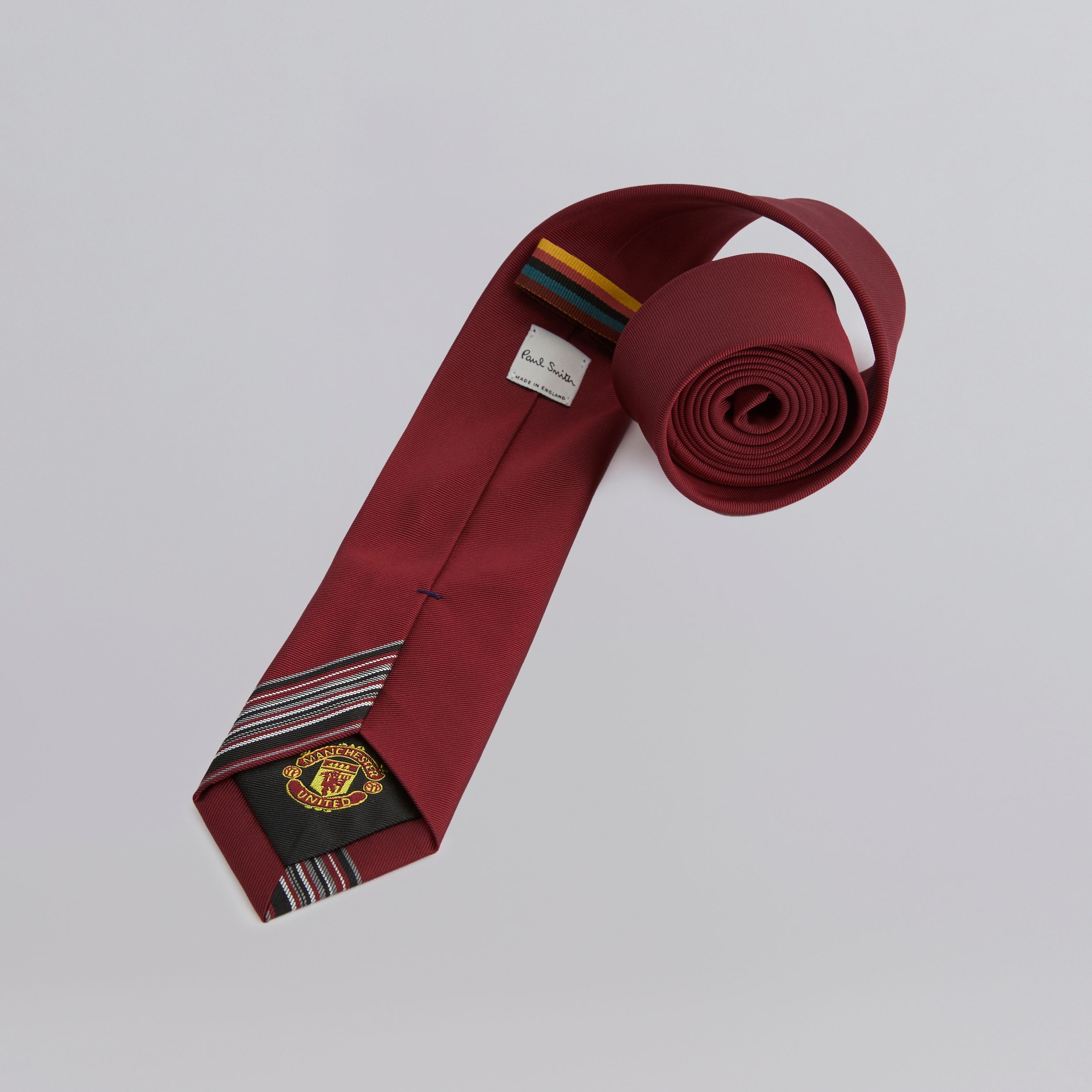 Manchester United x Paul Smith Stripe Tipping Tie Red Detail [2-4]