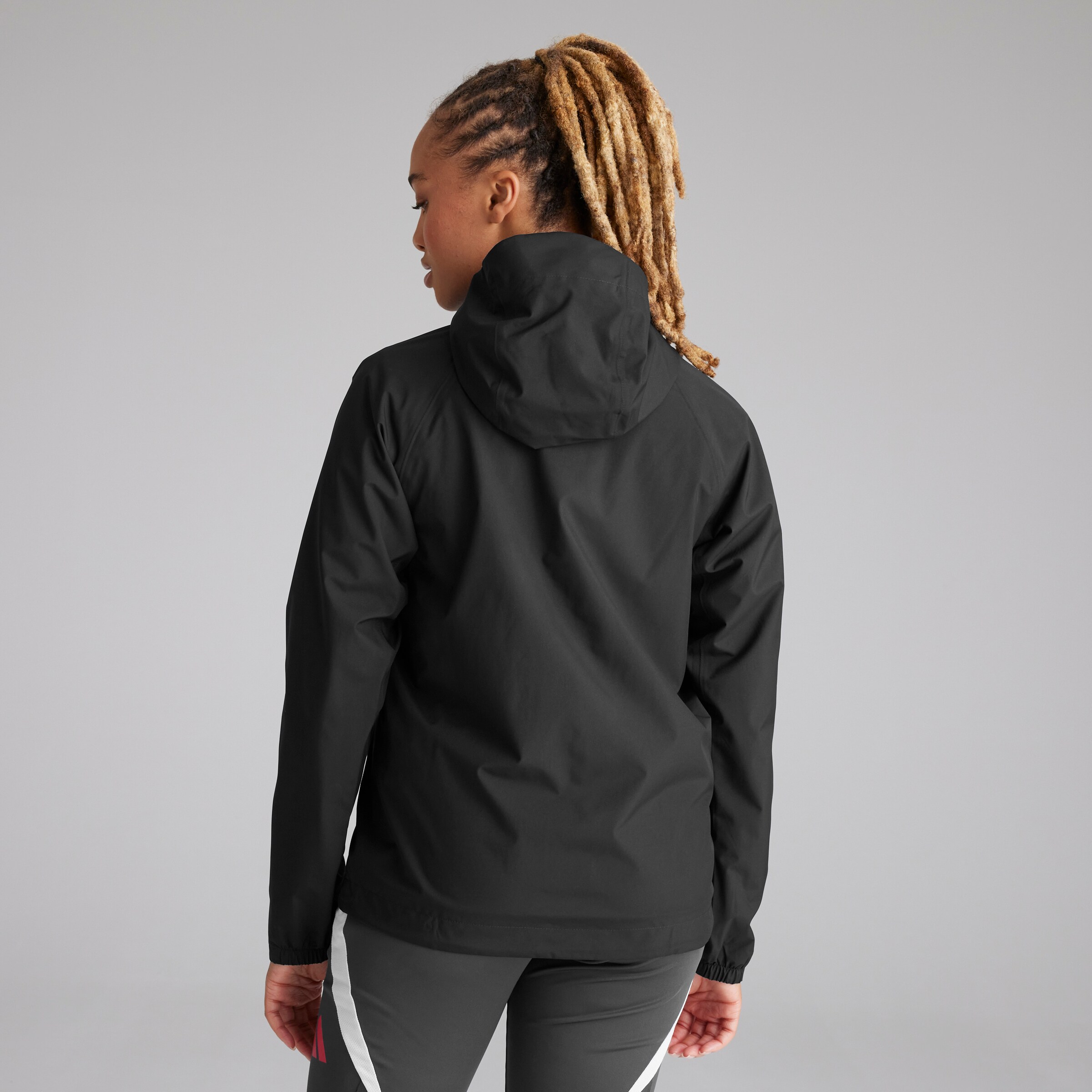 Manchester United x adidas Womens Terrex RAIN.RDY Jacket Black Black Detail [2-6]