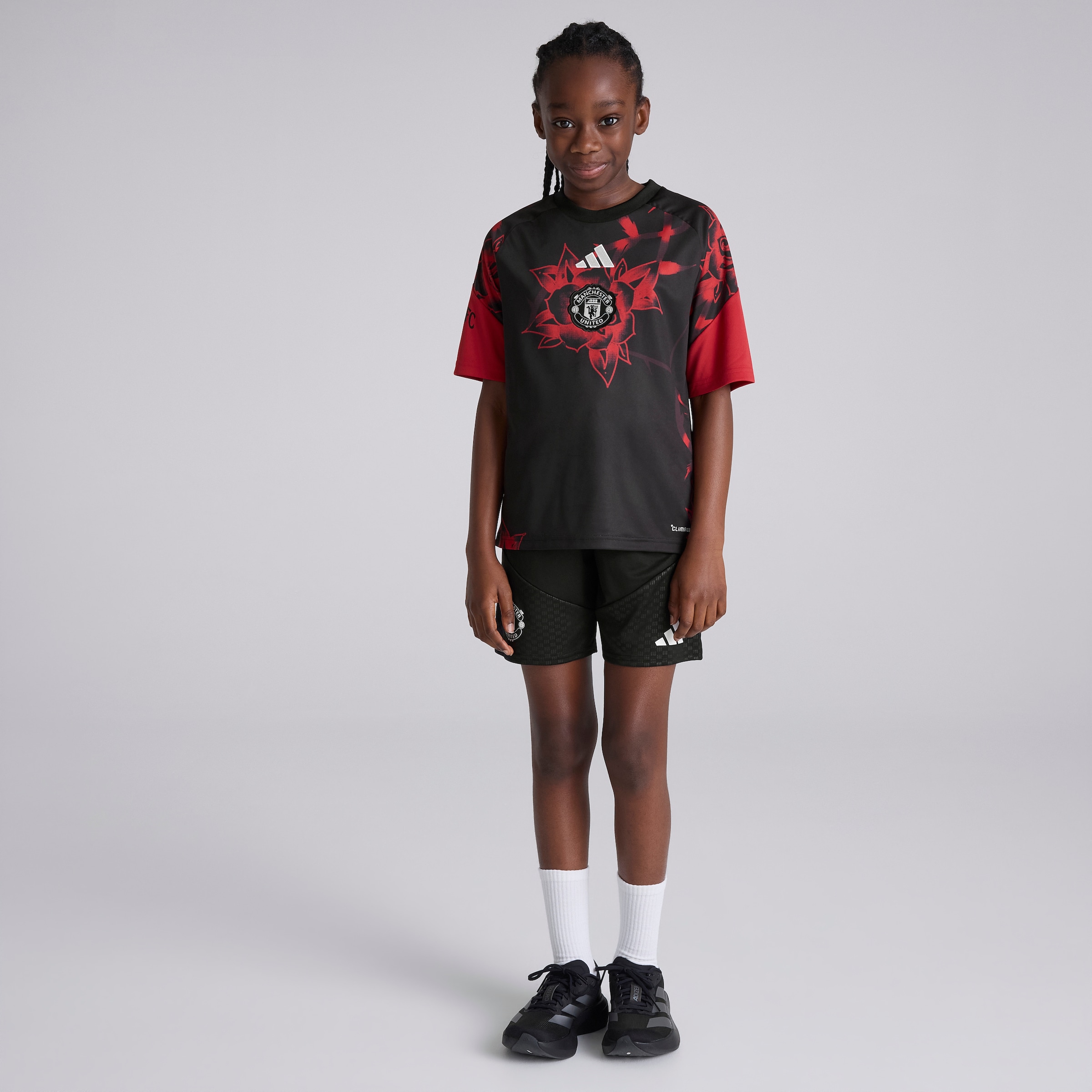 Manchester United Kids 26/27 Home Pre Match Jersey Red Detail [3-7]