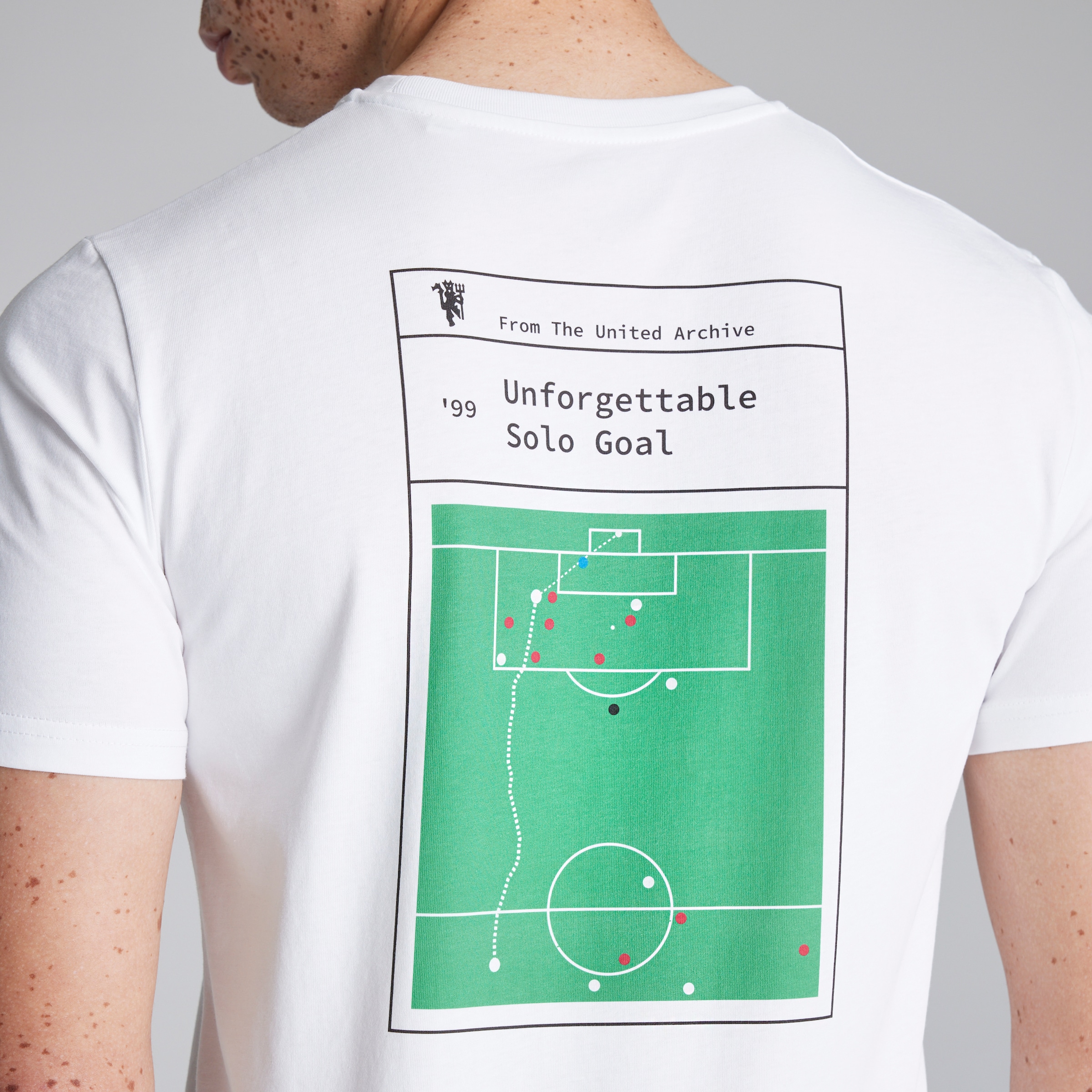 Manchester United 99 Goal Tactics T-Shirt White Blanc Détail [5-5]