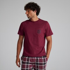 Manchester United Mens Check Pyjama Set Burgundy