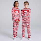 Manchester United Kids Christmas Fairisle Pyjama Red