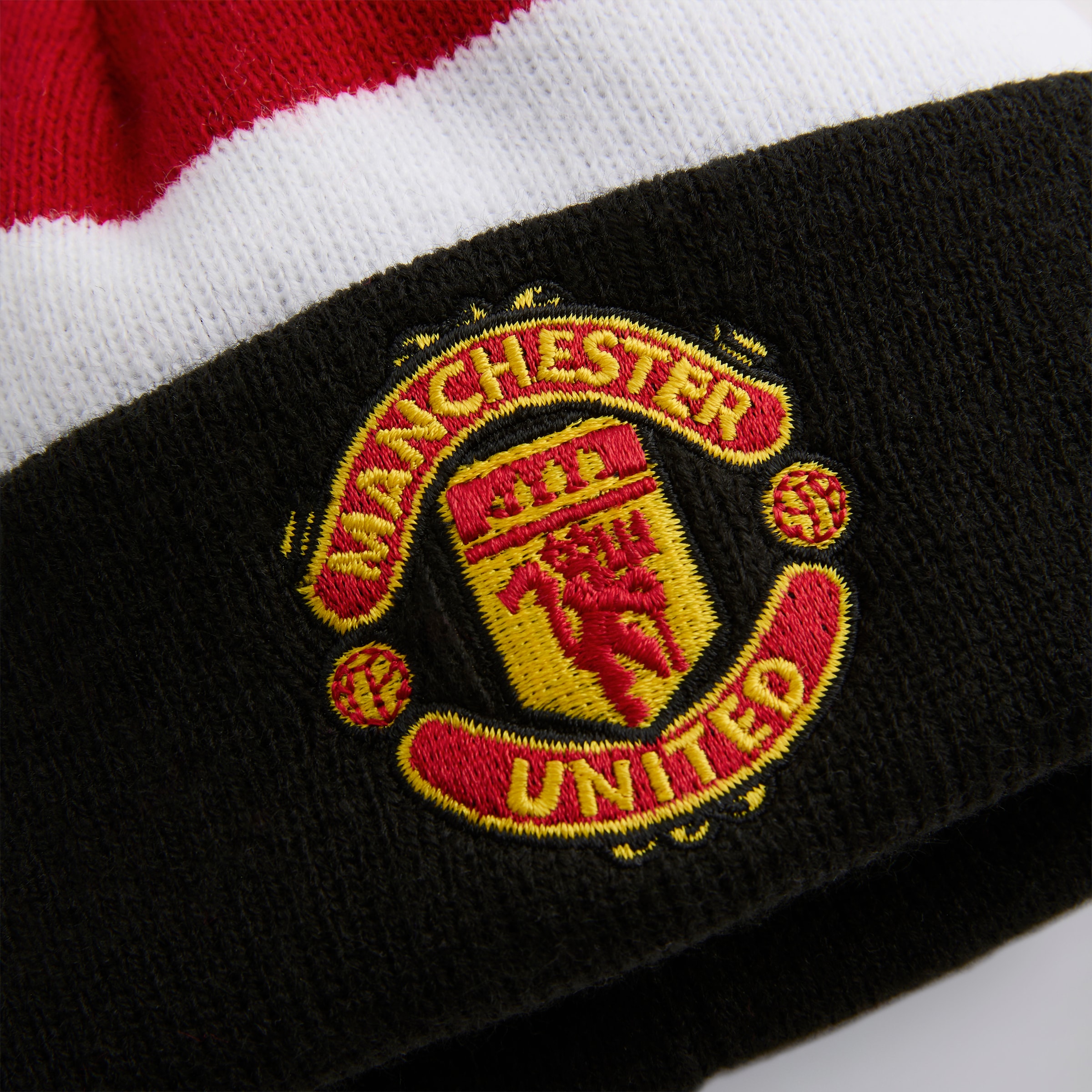Manchester United x New Era Baby My First Fan Flag Bobble Beanie Red White Detail [3-4]