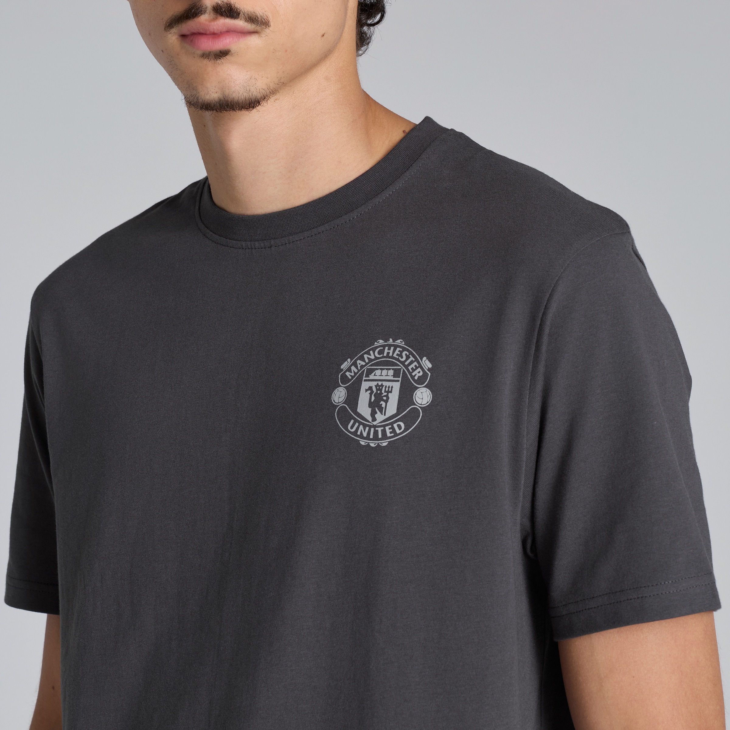 Manchester United Check Pyjama Set Charcoal Grey Detail [5-6]