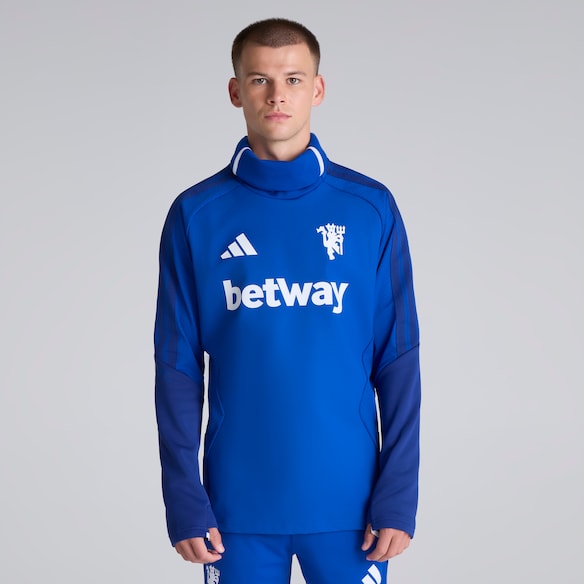 Manchester United 26/27 Cup Training Tiro Authentic Warm Top Blue (Sponsored) Blue