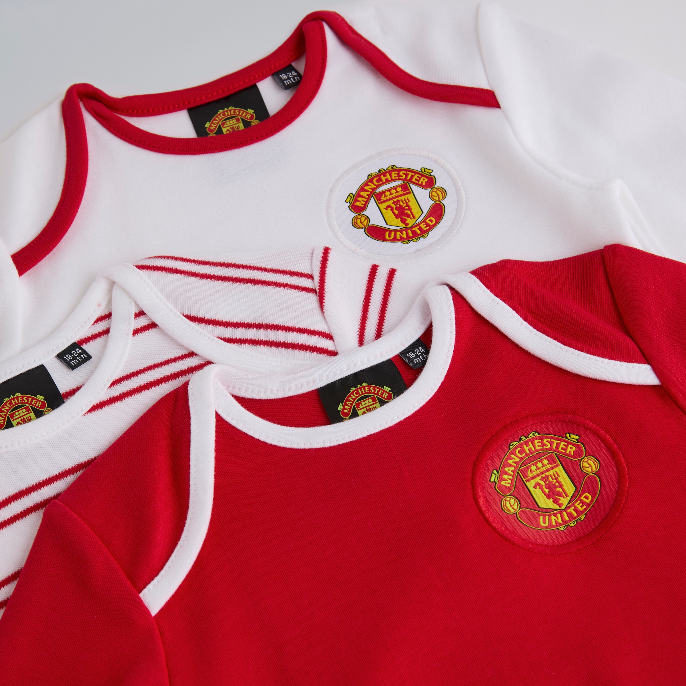 Manchester United Baby Jersey Top Bodysuits 3 Pack Multi Multi Detail [3-4]