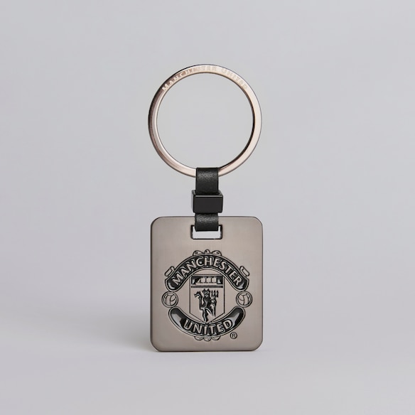 Manchester United Galvanised Keyring Black Black