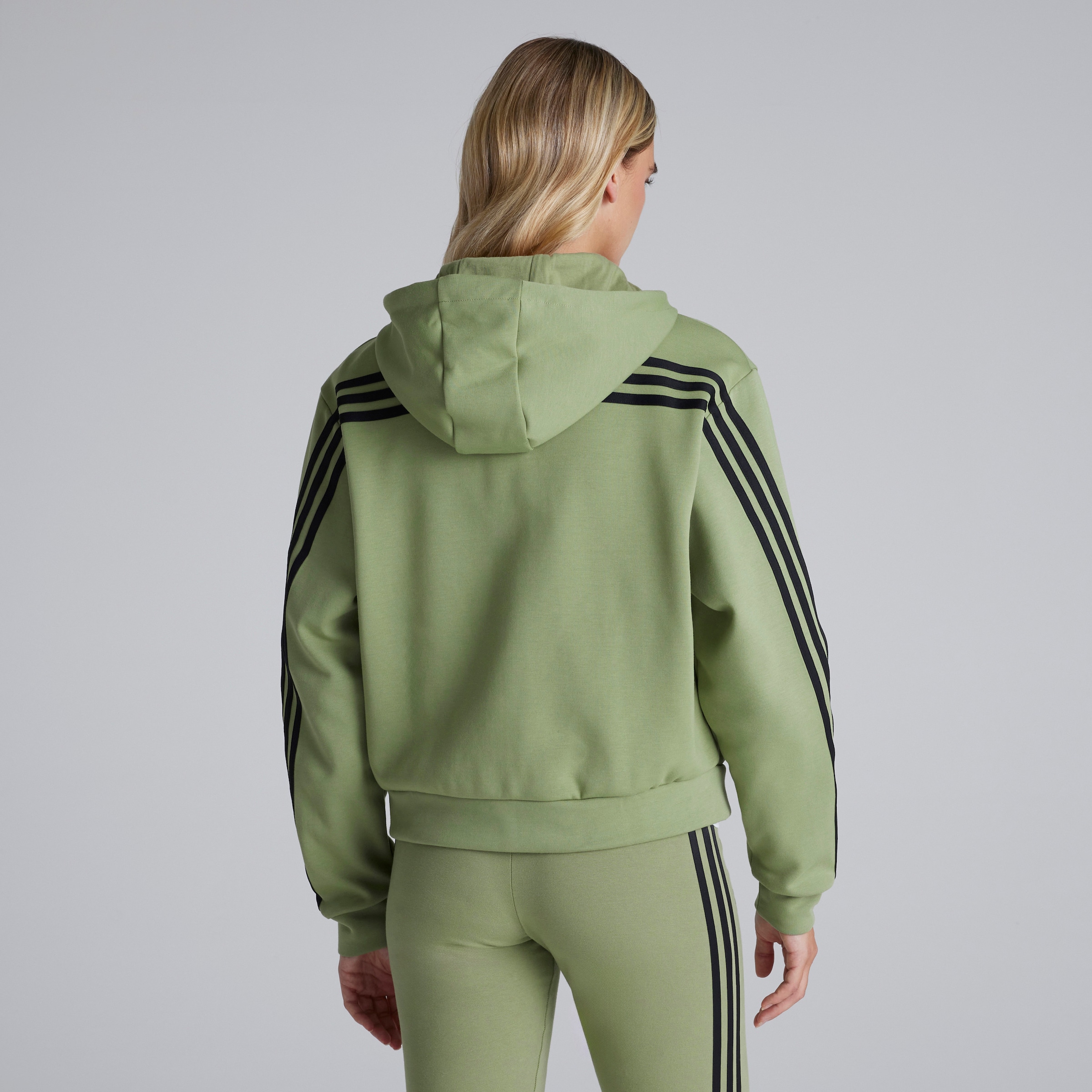 Buy Manchester United x adidas Womens Future Icons 3 Stripes Full Zip Hoodie Green Manchester United Store