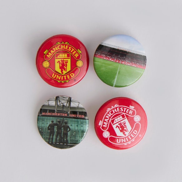 Manchester United Button Badge Set 4 Pack Multi Multi