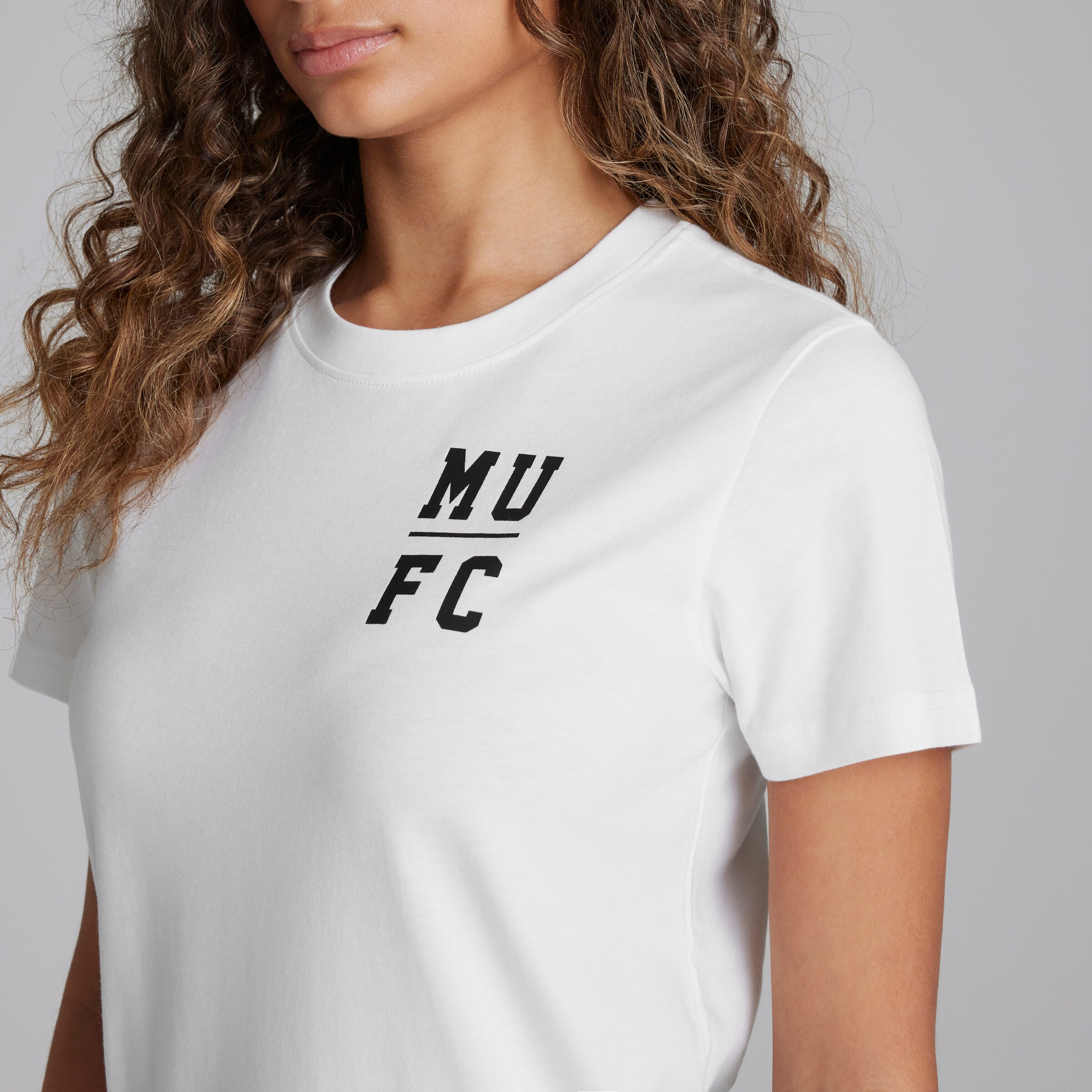 Manchester United Womens Varsity Back Print T-Shirt White White Detail [4-4]