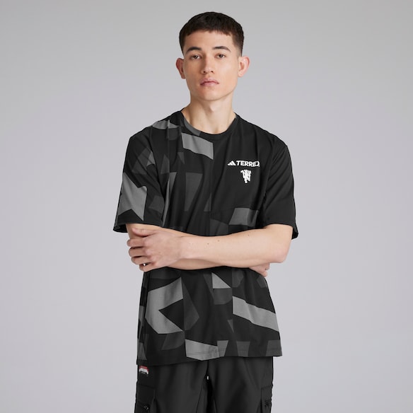 Manchester United x adidas Terrex CLIMACOOL All Over Print T-Shirt Black Black