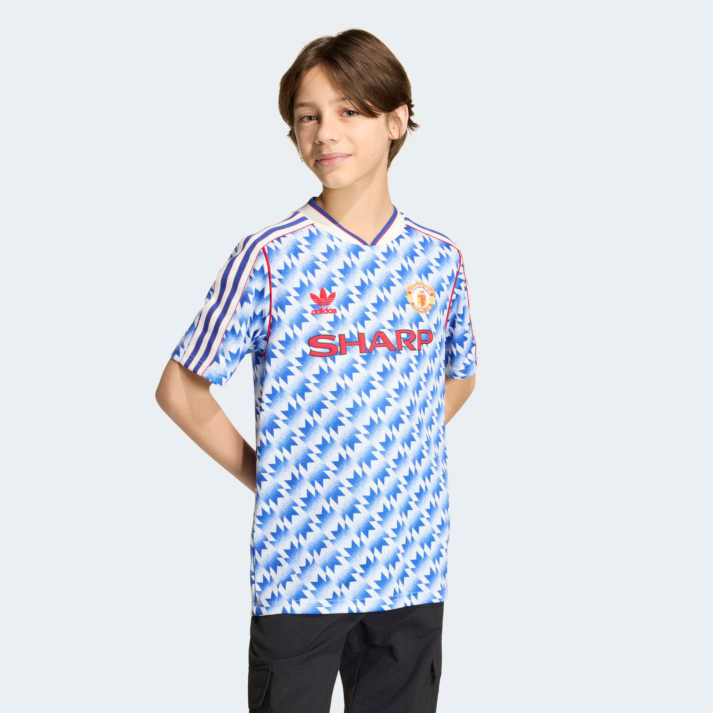 Manchester United x adidas Kids Bringback 90/92 Away Jersey Blue Detail [3-7]