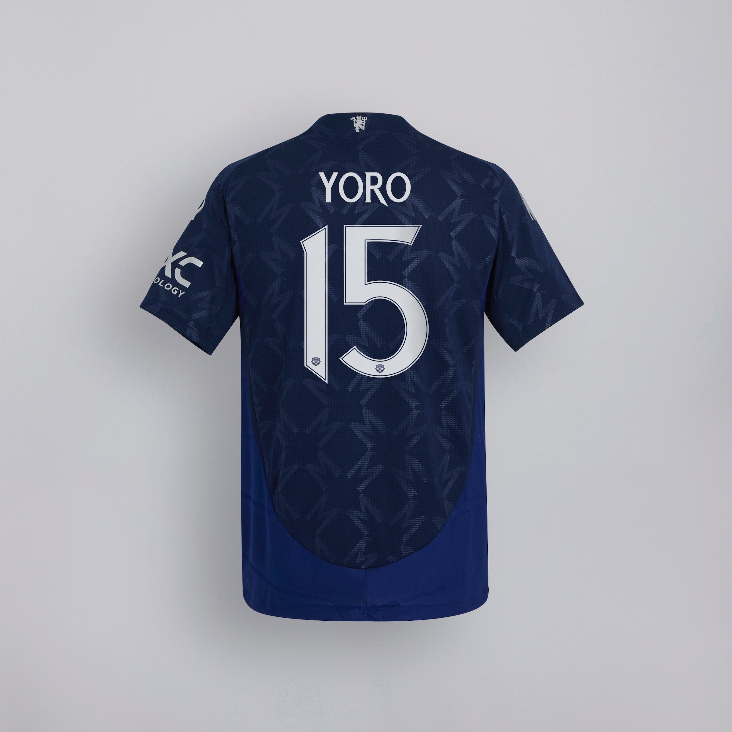 Manchester United 24/25 Away Jersey kids with Yoro 15 Cup Printing Blue Detail [1-2]