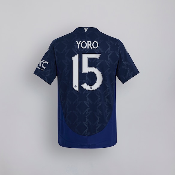 Manchester United 24/25 Away Jersey kids with Yoro 15 Cup Printing Blue