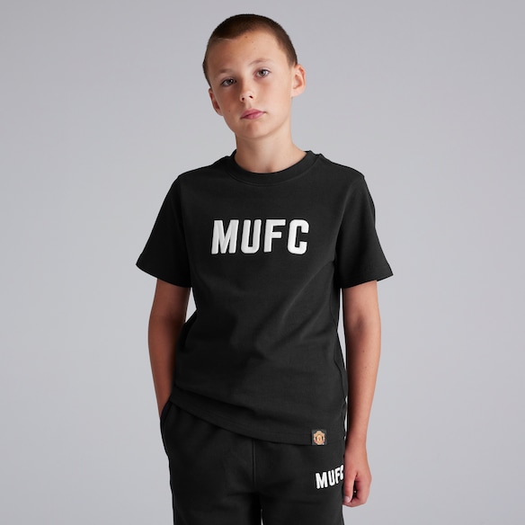 Manchester United Kids MUFC T-Shirt Black Negro