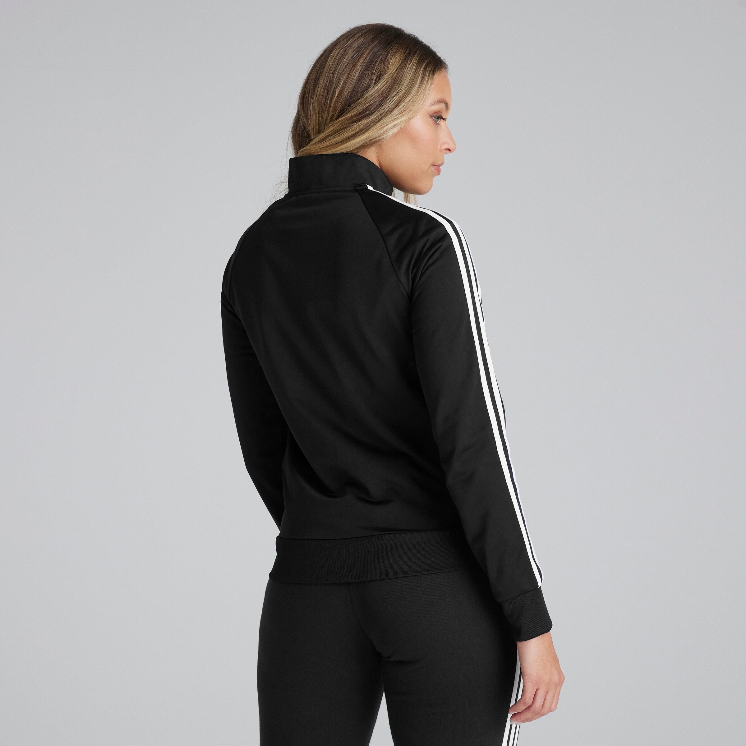 Manchester United x adidas Womens Essentials 3-Stripes Slim Track Top Black Black Detail [2-6]