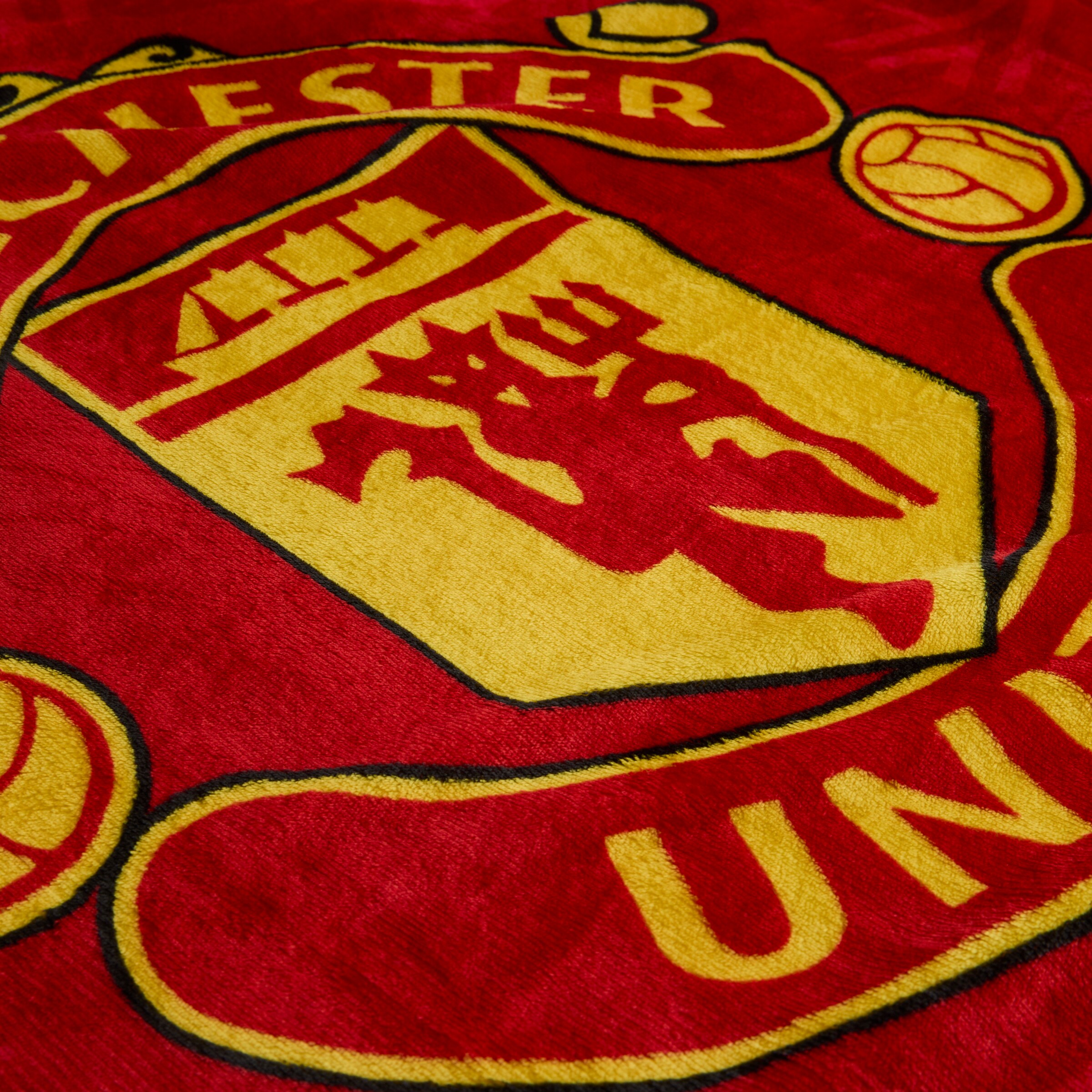 Manchester United Sherpa Fleece Blanket Red Rouge Détail [3-4]