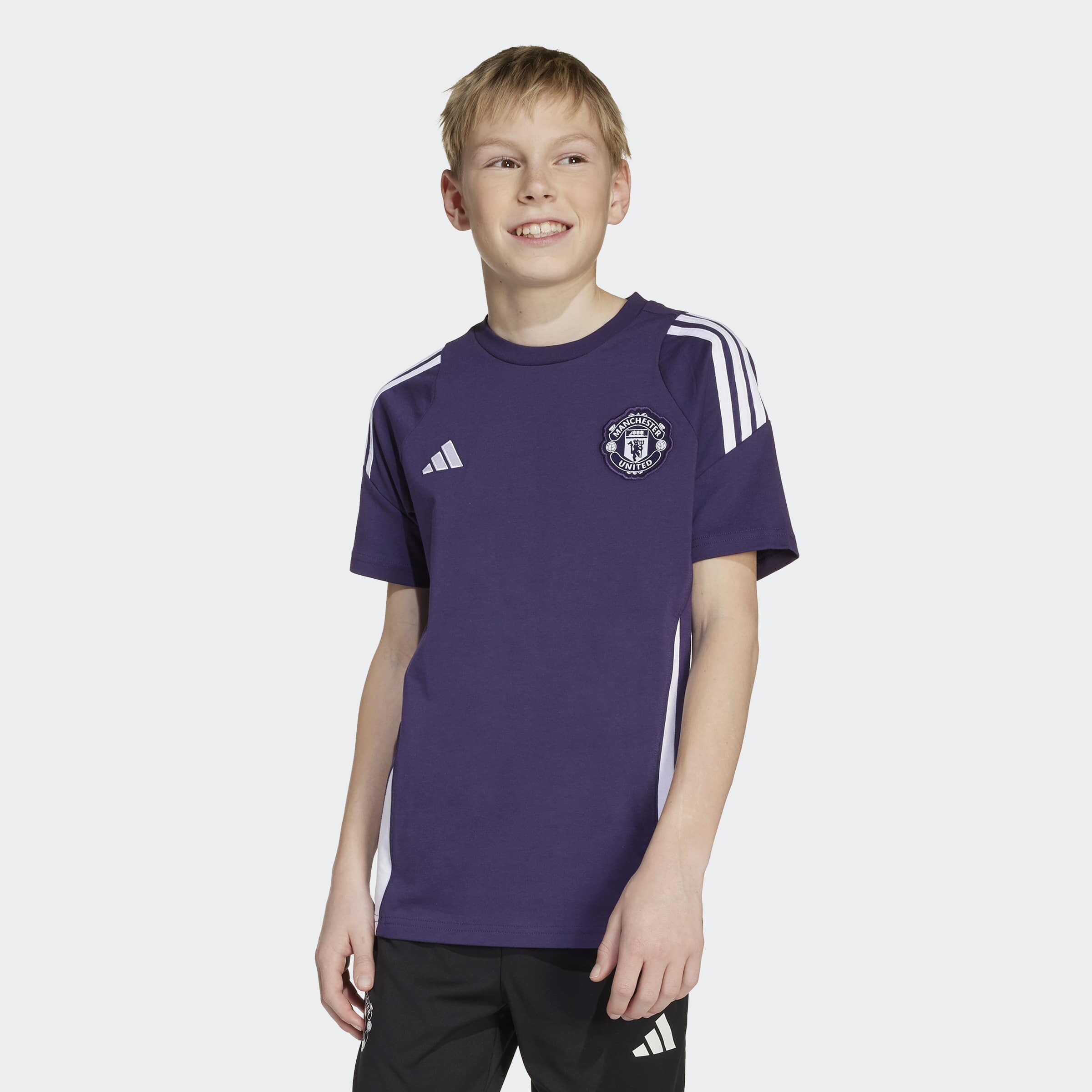 Manchester United Tiro 25 Competition Cotton T-Shirt Kids Violet Détail [7-9]