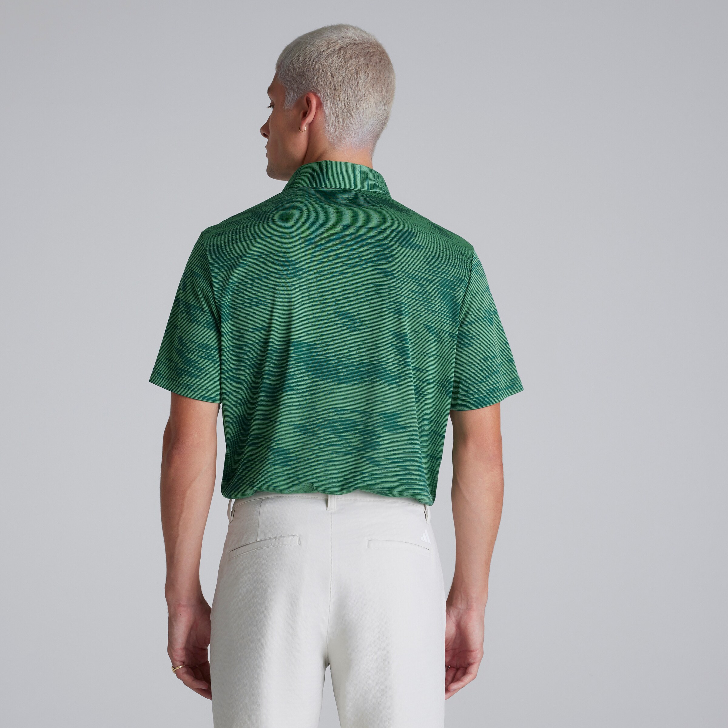 Manchester United x adidas Mens Golf Ultimate365 Stripe Polo Shirt Green Green Detail [2-7]