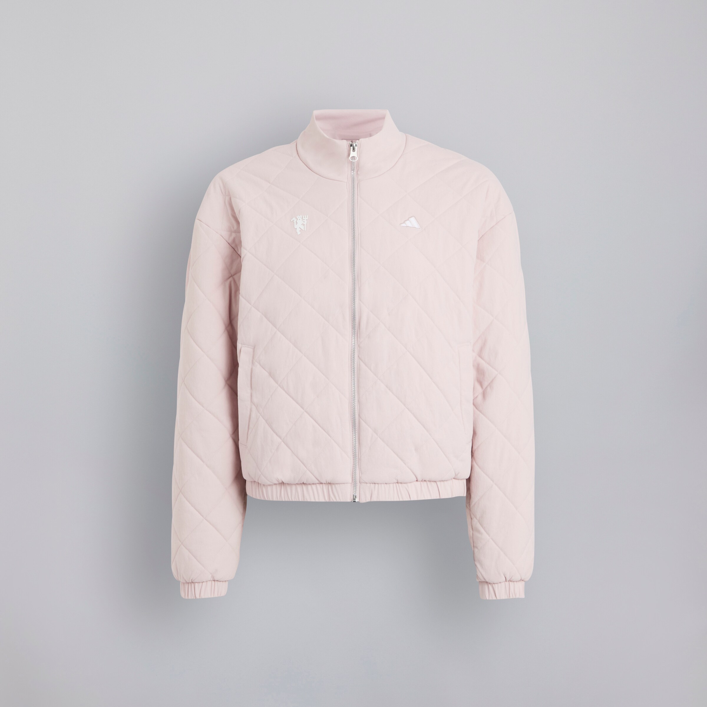 Manchester United x adidas Womens Golf Go-To Quilted Jacket Pink Pink Detail [6-7]