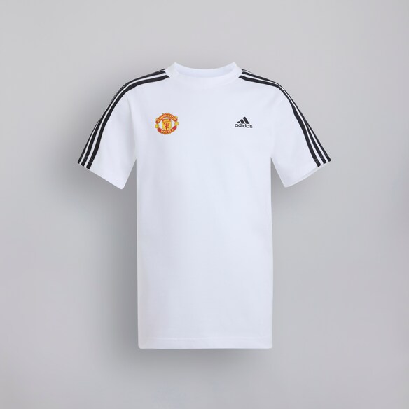 Manchester United x adidas Kids Essentials 3-Stripes Cotton T-Shirt White White