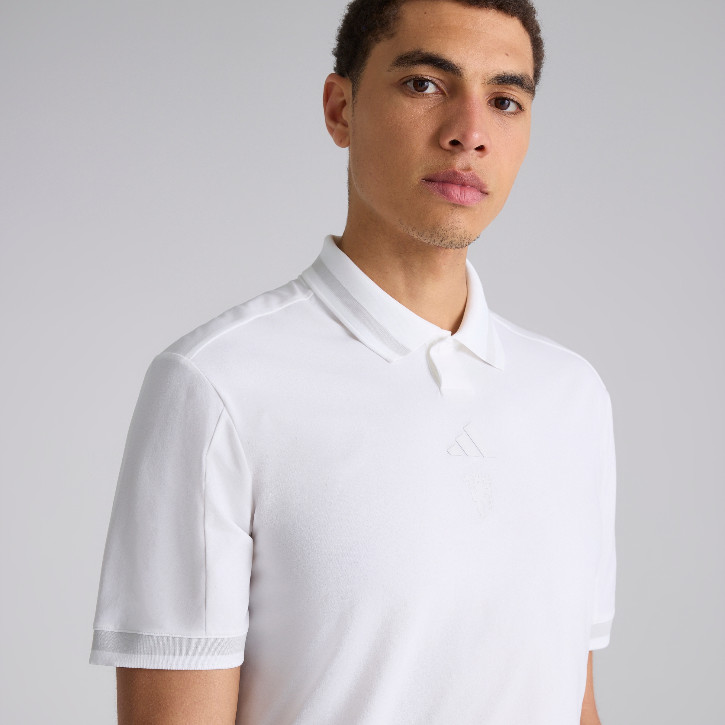 Manchester United x adidas Golf Beyond The Course Polo Shirt White White Detail [5-5]