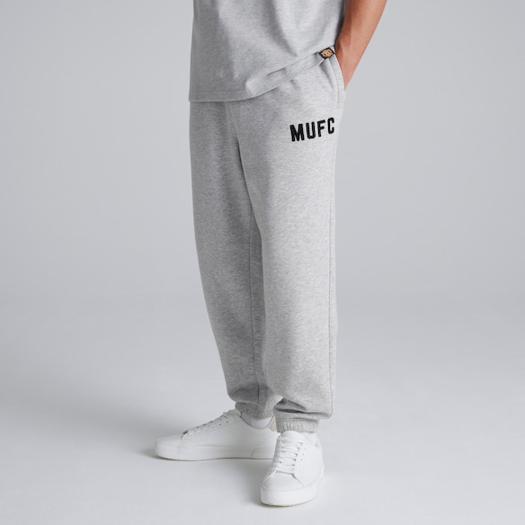 Manchester United Mens MUFC Joggers Grey Gris