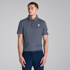 Manchester United x adidas Golf Performance Stripe Polo Shirt Navy