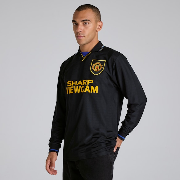 Manchester United Long Sleeve 1993-95 Away Shirt Black Black