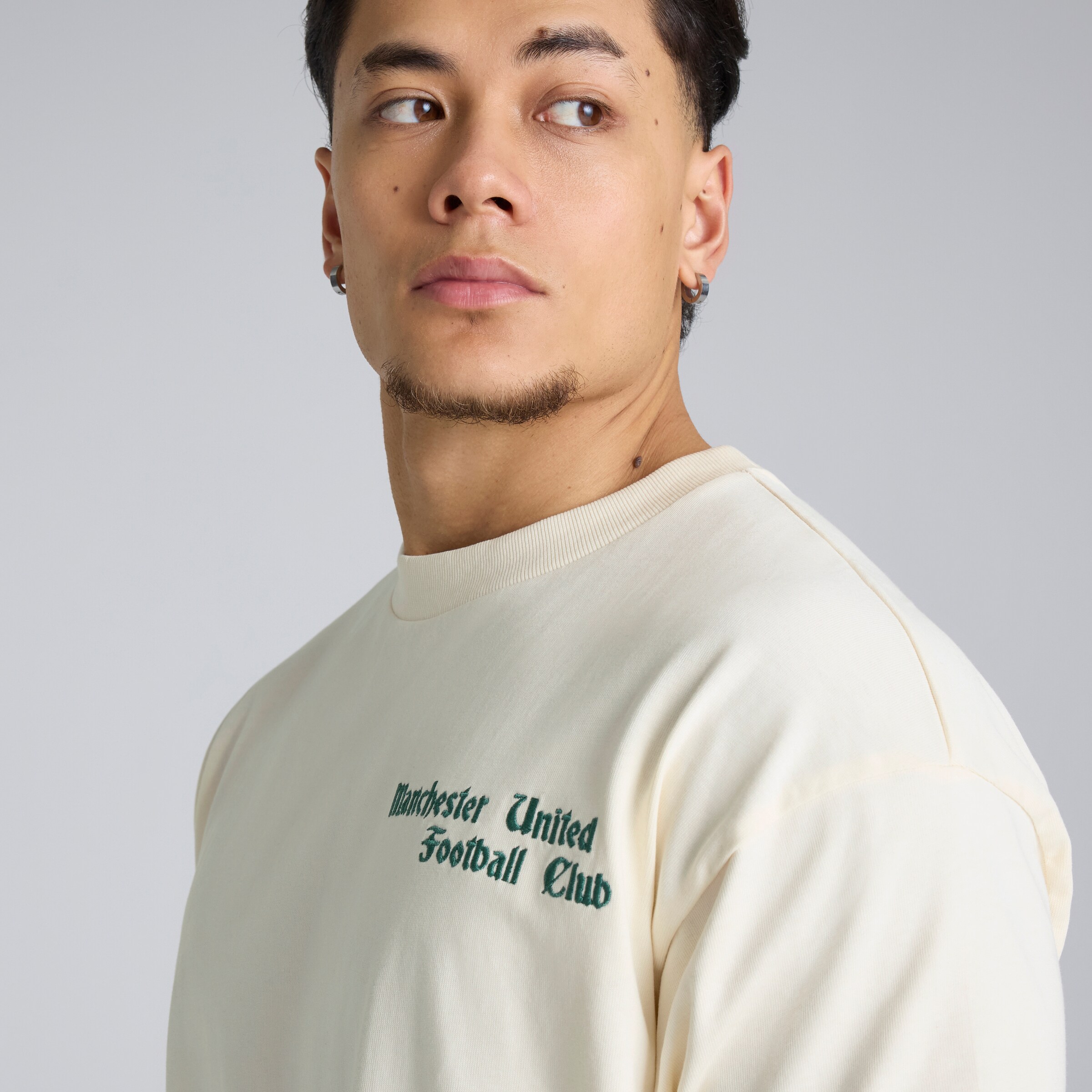 Manchester United Archive T-Shirt Cream Beige Détail [4-5]