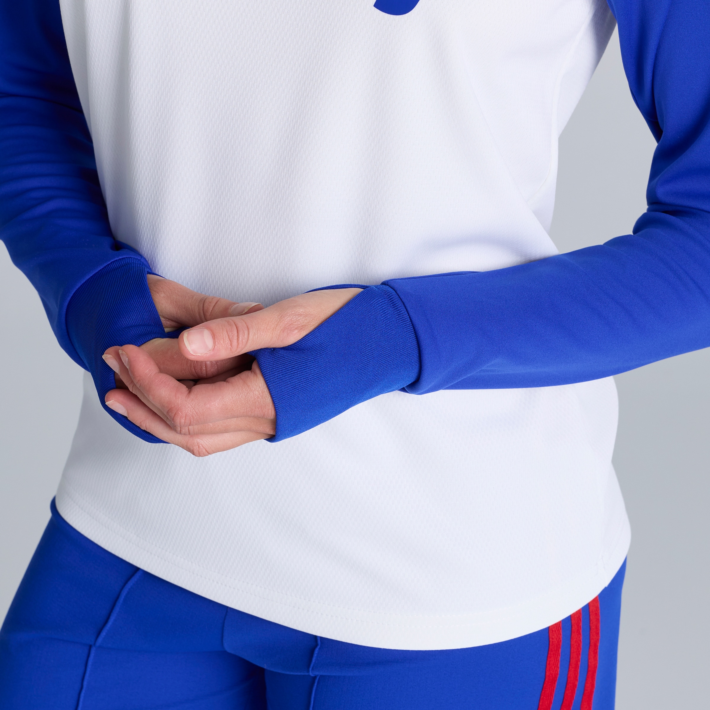 Manchester United Womens 26/27 Away Pre Match Warm Top (Sponsored) White Detail [4-5]