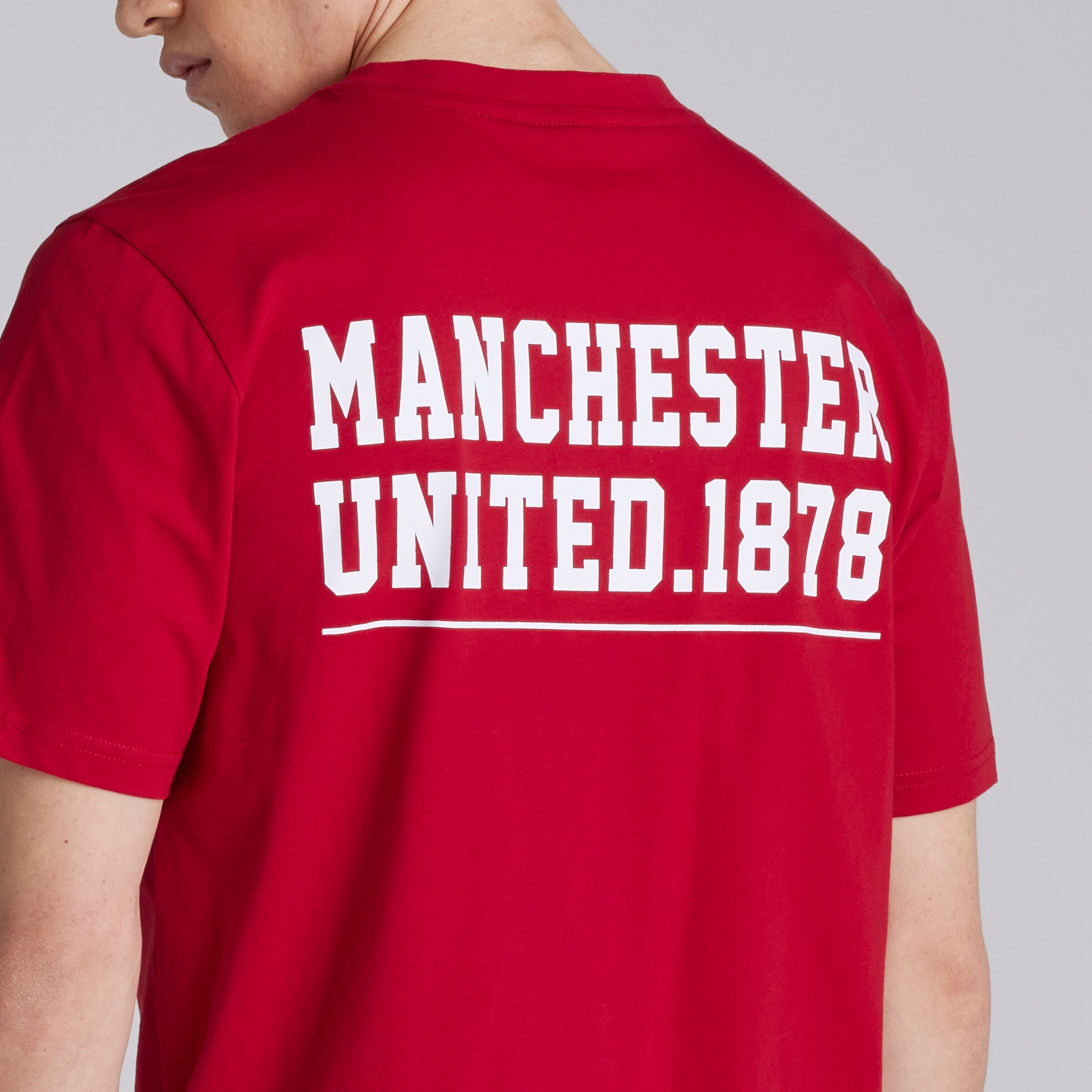 Manchester United Varsity Back Print T-Shirt Red Red Detail [5-5]