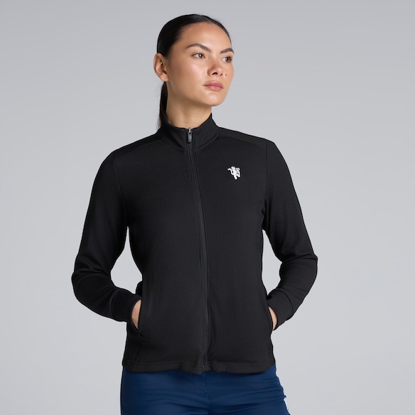 Manchester United x adidas Womens Golf Full-Zip Jacket Black Black