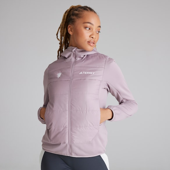 Manchester United x adidas Womens Terrex Insulated Hooded Jacket Pink Pink