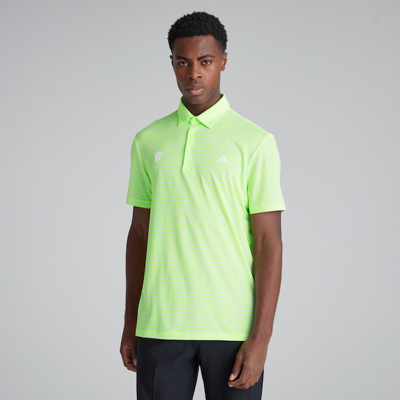 Manchester United x adidas Golf Ultimate365 Mesh Print Polo Green Green