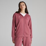 Manchester United x adidas Womens ALL SZN Fleece Full Zip Hoodie Burgundy