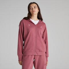 Manchester United x adidas Womens ALL SZN Fleece Full Zip Hoodie Burgundy