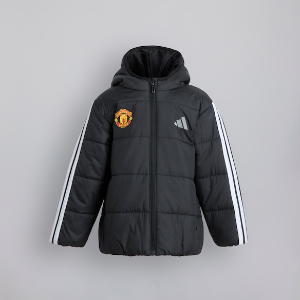 Manchester United x adidas Little Kids Essentials 3-Stripes Padded Jacket Black 黑色