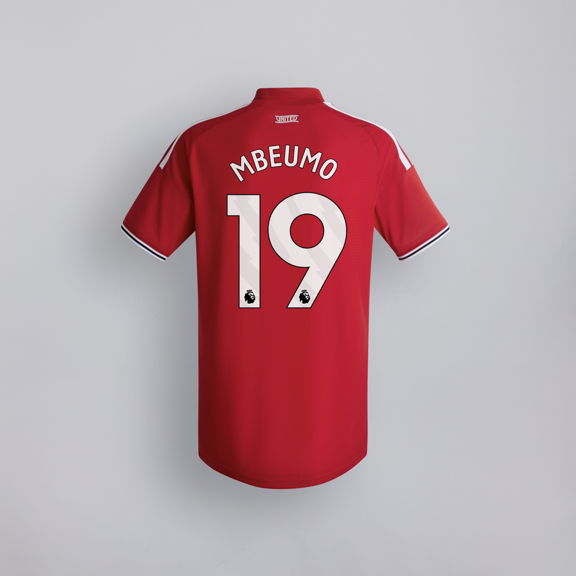 Manchester United 26/27 Home Kids Jersey with Mbeumo 19 EPL Printing & Badge Red