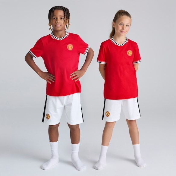 Manchester United Boys Pyjama Top & Shorts Set Red Rot
